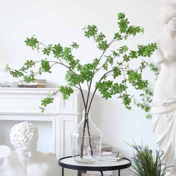 Pendulumóra bonsai mesterséges zöld növényekkel, Drunken Horse fa, cserépben, skandináv stílusú dekoráció