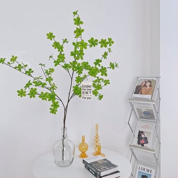 Pendulumóra bonsai mesterséges zöld növényekkel, Drunken Horse fa, cserépben, skandináv stílusú dekoráció