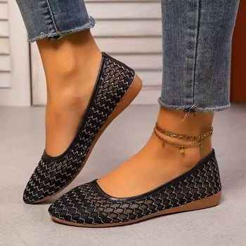 Γυναικεία παπούτσια slip-on, μεγάλος μέγεθος, διάτρητο διχτυωτό σχέδιο, άνοιξη-καλοκαίρι 2026