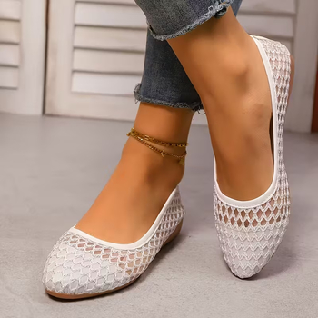 Γυναικεία παπούτσια slip-on, μεγάλος μέγεθος, διάτρητο διχτυωτό σχέδιο, άνοιξη-καλοκαίρι 2026