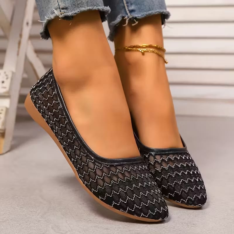 Γυναικεία παπούτσια slip-on, μεγάλος μέγεθος, διάτρητο διχτυωτό σχέδιο, άνοιξη-καλοκαίρι 2026