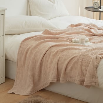 Χωρίς εκτύπωση, τριών στρώσεων βαμβακερή γάζα, πετσέτα-κούβερτα, ελαφρύ, για μονό ή διπλό κρεβάτι, κατάλληλο για άνοιξη-καλοκαίρι.
