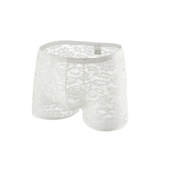 Férfi átlátszó alsónemű határokon átnyúló kereskedelemhez, szexi csipkés boxeralsó, hálós, átlátszó, modern, négyszögletes bikini
