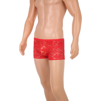 Férfi átlátszó alsónemű határokon átnyúló kereskedelemhez, szexi csipkés boxeralsó, hálós, átlátszó, modern, négyszögletes bikini