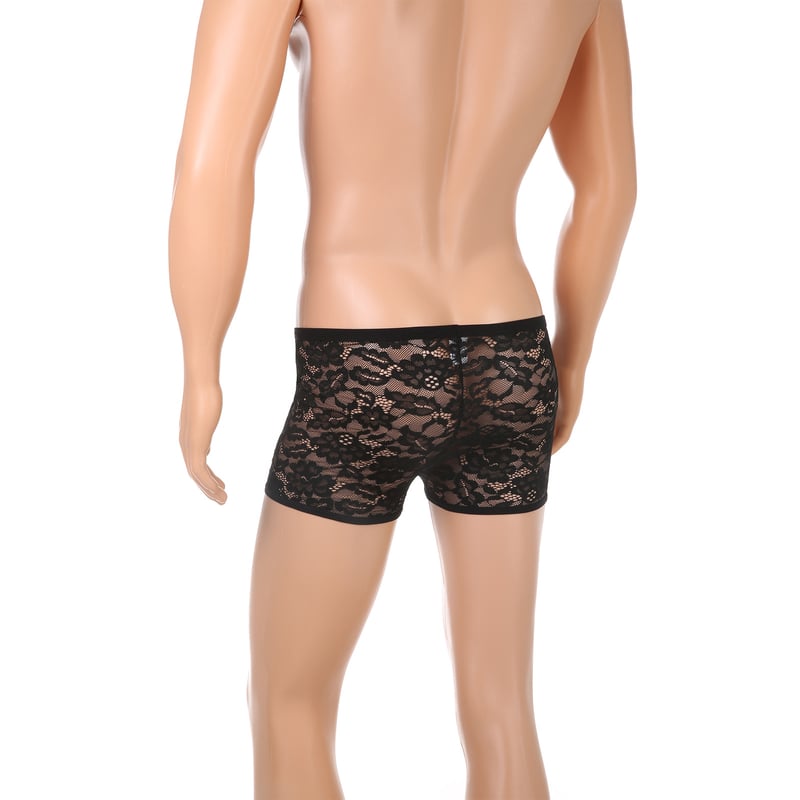 Férfi átlátszó alsónemű határokon átnyúló kereskedelemhez, szexi csipkés boxeralsó, hálós, átlátszó, modern, négyszögletes bikini