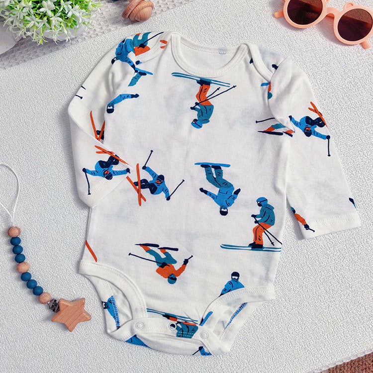 Bavlnený detský overal s dlhými rukávmi, károvaný vzor so zvieratami, unisex