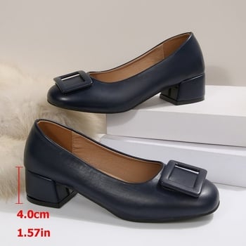 Pantofi casual de damă slip-on, în mărimi mari, cu toc gros, vârf rotund, talpă moale, pentru primăvară-toamnă