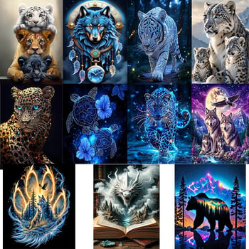 Set de pictură cu diamante 5D — Serie de animale, Temă DIY