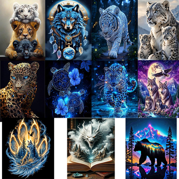Set de pictură cu diamante 5D — Serie de animale, Temă DIY