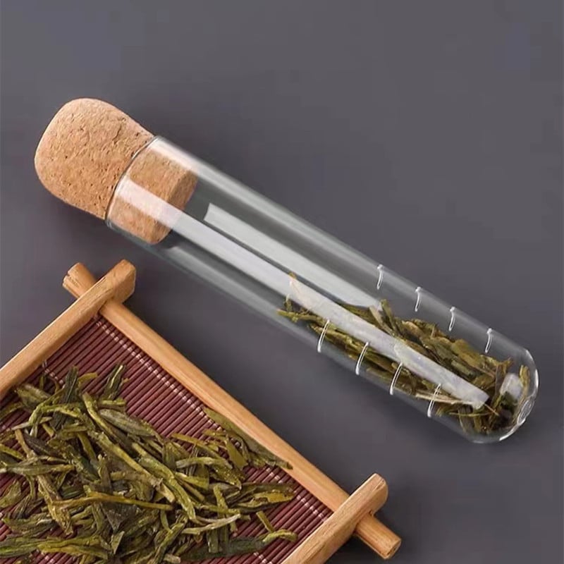 Infuzor de ceai din sticlă borosilicat transparentă, accesorii de ceai cu design inspirat de tubul de test, cel mai nou model
