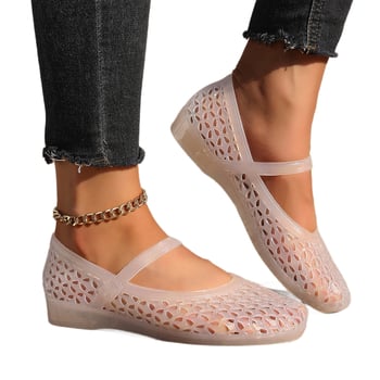 Női perforált slip-on szandál, lapos talpú, tavasz-nyár 2026