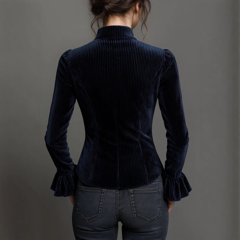 Bluza de damă cu dantelă franțuzească și margine, design elegant, top versatil