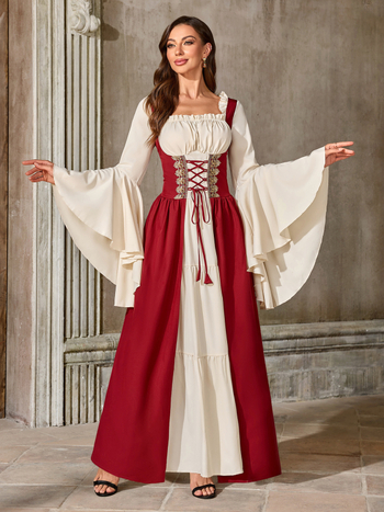 Ženské stredoveké dlhé šaty, palácový retro štýl Halloween cosplay