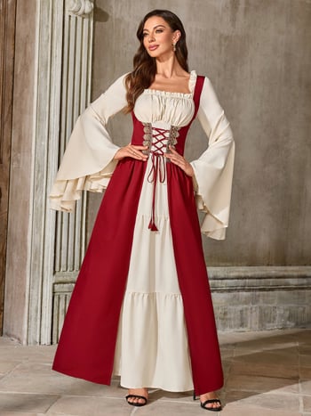 Ženské stredoveké dlhé šaty, palácový retro štýl Halloween cosplay