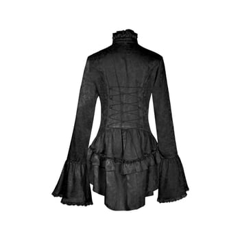 Stredoveké tričko s stojatým golierom a zvonovitými rukávmi, cosplay top, viktoriánske gotické čipky.