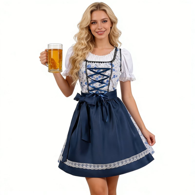 2026 nový karnevalový kostým európskeho/amerického štýlu, nemecký festival piva, veľkosť plus, sukňa s kvetinovým vzorom pre cosplay na javisku
