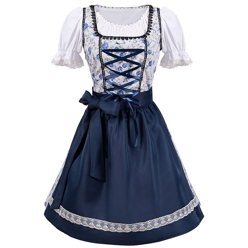 2026 nový karnevalový kostým európskeho/amerického štýlu, nemecký festival piva, veľkosť plus, sukňa s kvetinovým vzorom pre cosplay na javisku