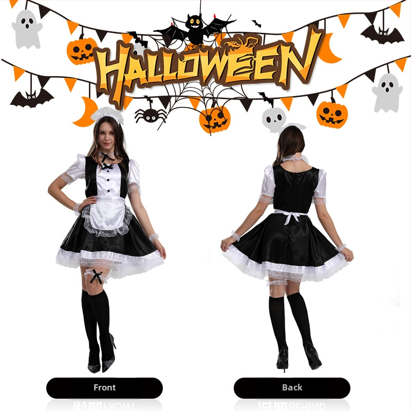 Sexy služobníčka cosplay kostým na Halloween párty a cosplay hru
