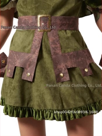 Zelený velúrový set sukne a plášťa Robin Hood pre ženy, retro stredoveký nordický cosplay kostým