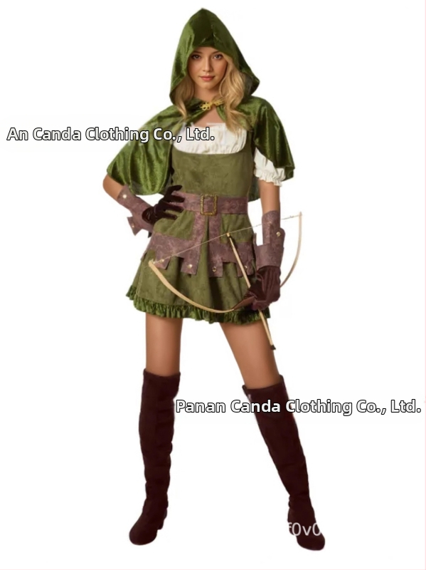 Zelený velúrový set sukne a plášťa Robin Hood pre ženy, retro stredoveký nordický cosplay kostým