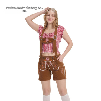 Uniszex barna nyomtatott overál Oktoberfest jelmez cosplayhoz