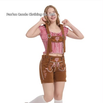 Uniszex barna nyomtatott overál Oktoberfest jelmez cosplayhoz