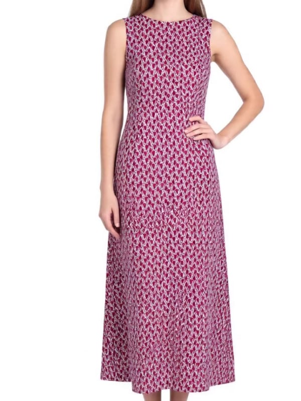 Dámske šaty bez rukávov s guľatým výstrihom, midi dĺžka, A-linija, polyester, digitálna tlač s 3D efektom, elegantné a pohodlné letné šaty.