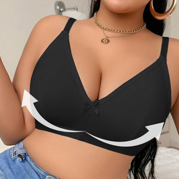 Sutien fără sârmă pentru mărimi mari, cupe complete, căptușeală din bumbac, material nylon, stil simplu