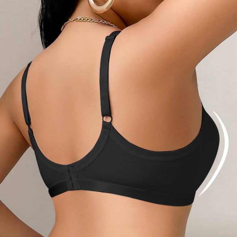 Sutien fără sârmă pentru mărimi mari, cupe complete, căptușeală din bumbac, material nylon, stil simplu