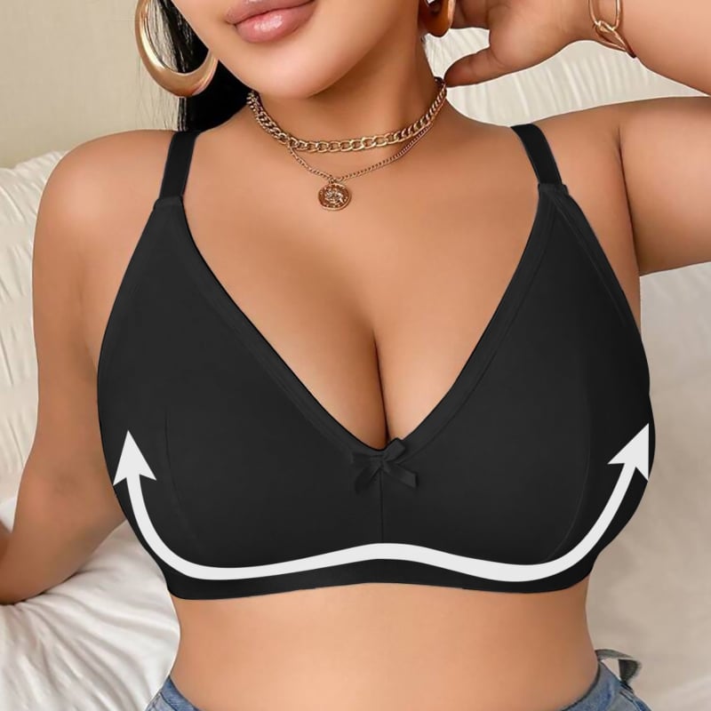 Sutien fără sârmă pentru mărimi mari, cupe complete, căptușeală din bumbac, material nylon, stil simplu