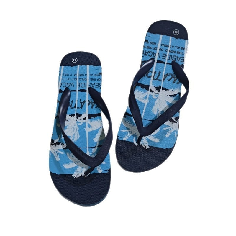 Férfi nyári kültéri csúszásmentes flip-flop papucs, puha talppal, kényelmes és könnyű strandcipő