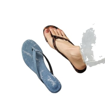 Sandale de plajă cu toc conic pentru femei, elegante și subțiri, vara 2026, în stil european și american
