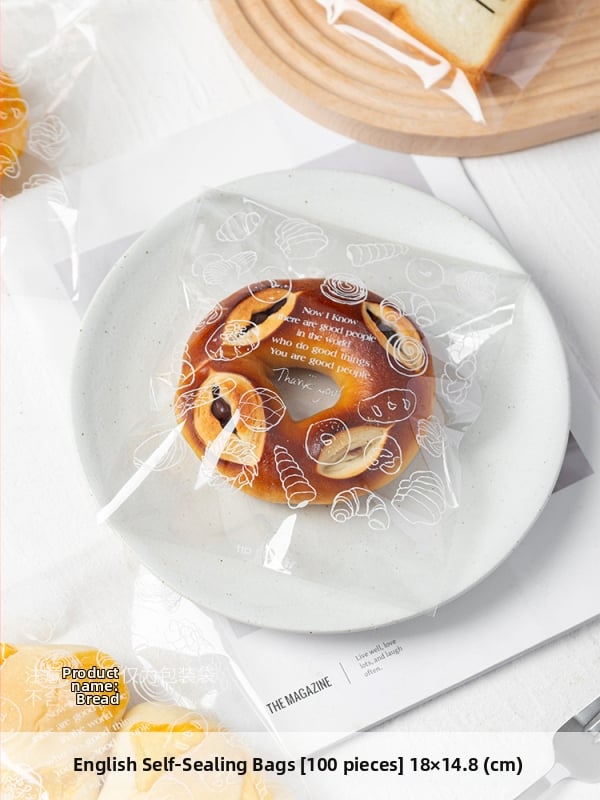 Átlátszó zipzáras kenyérzsákok bagelhez, pirítósokhoz és fánkokhoz; önzáró csomagoló tasakok piknikhez.