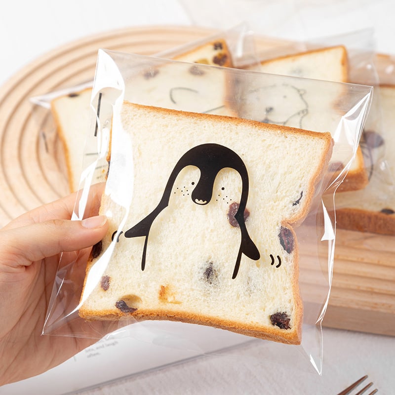 Átlátszó zipzáras kenyérzsákok bagelhez, pirítósokhoz és fánkokhoz; önzáró csomagoló tasakok piknikhez.