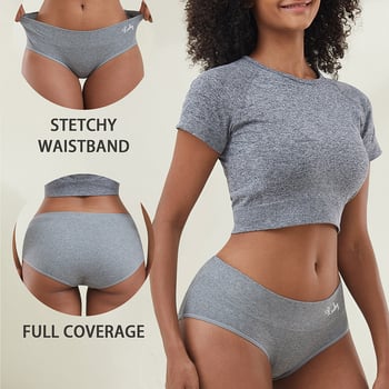 Slipuri feminine din bumbac, talie medie, respirabile, modelare, ridicare a feselor, culoare solidă
