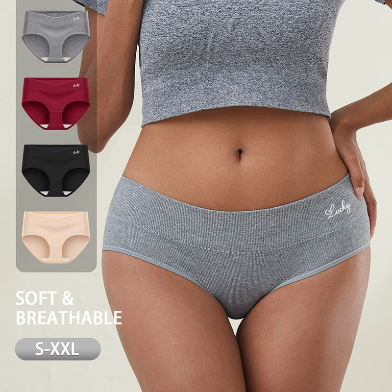 Slipuri feminine din bumbac, talie medie, respirabile, modelare, ridicare a feselor, culoare solidă
