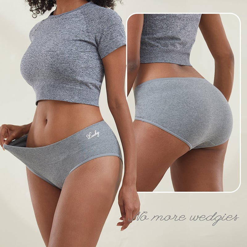 Slipuri feminine din bumbac, talie medie, respirabile, modelare, ridicare a feselor, culoare solidă