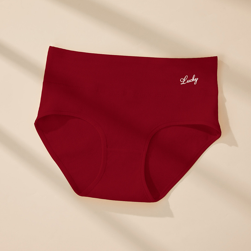 Slipuri feminine din bumbac, talie medie, respirabile, modelare, ridicare a feselor, culoare solidă