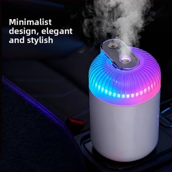 Prenosný USB zvlhčovač pre domov aj auto, tichý, jemné svetlo, guľatý ABS plast, 1 výstup hmly, kompaktný