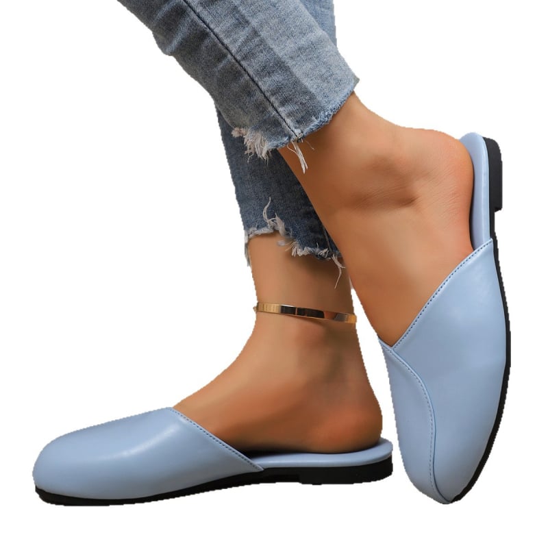 Dámske slip-on sandále s plochou podrážkou, veľká veľkosť, leto 2025, korejský štýl, mäkká podrážka