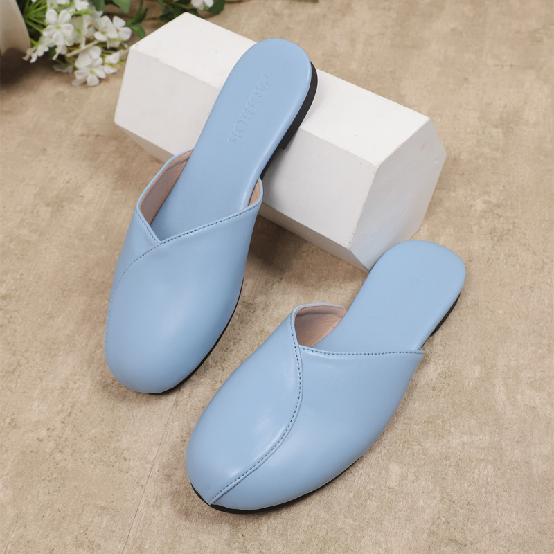 Dámske slip-on sandále s plochou podrážkou, veľká veľkosť, leto 2025, korejský štýl, mäkká podrážka