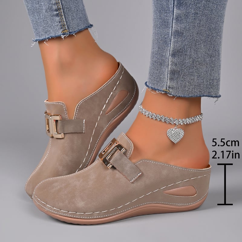 Ženske sandale s zatvorenim prstom, velike veličine, debela klinova potplat, slip-on za plažu, ljeto