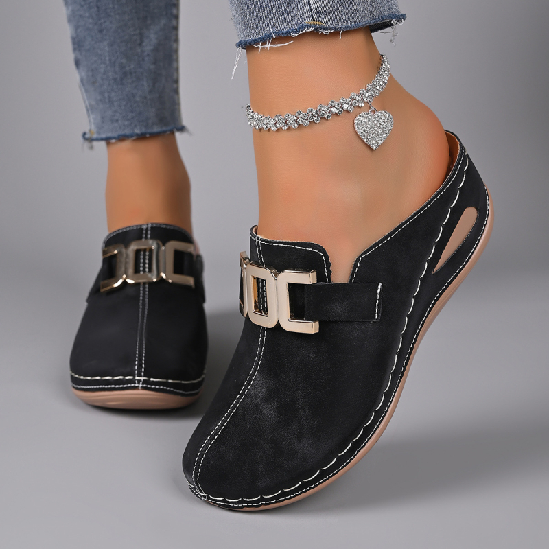 Ženske sandale s zatvorenim prstom, velike veličine, debela klinova potplat, slip-on za plažu, ljeto