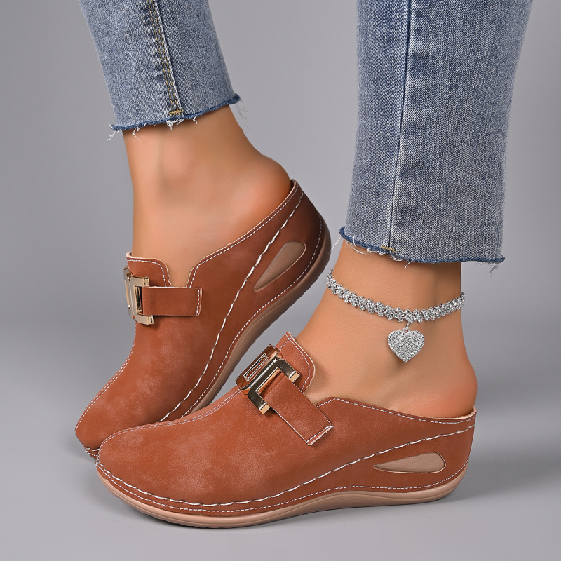 Ženske sandale s zatvorenim prstom, velike veličine, debela klinova potplat, slip-on za plažu, ljeto