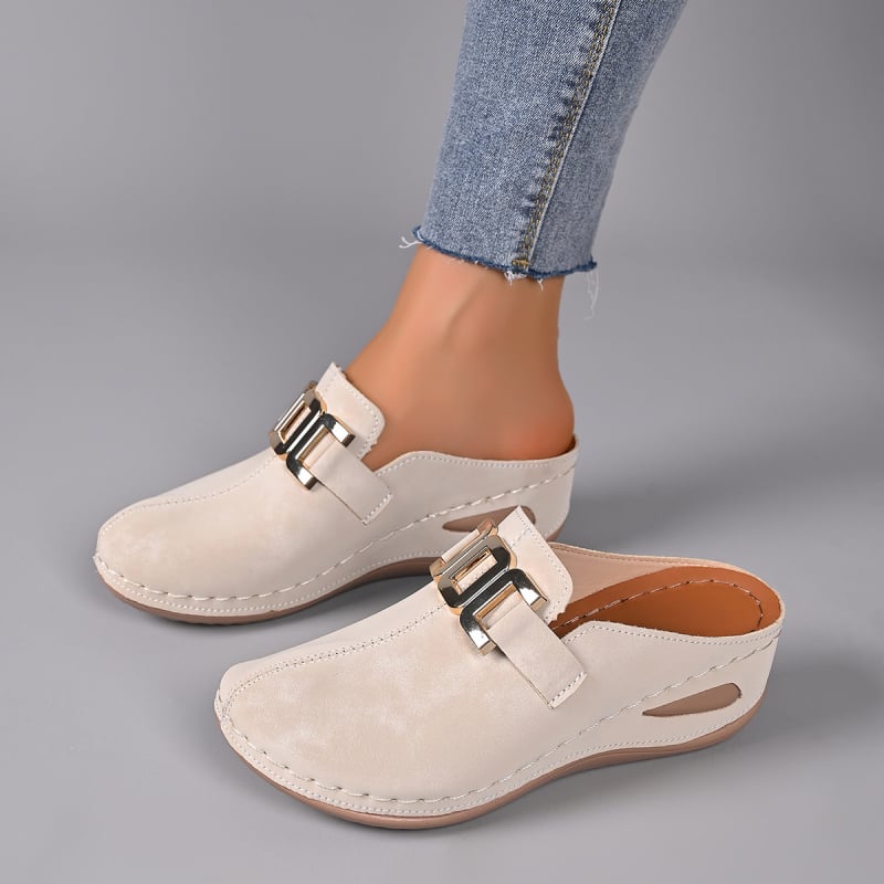 Ženske sandale s zatvorenim prstom, velike veličine, debela klinova potplat, slip-on za plažu, ljeto
