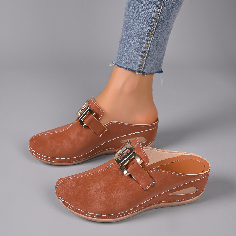 Ženske sandale s zatvorenim prstom, velike veličine, debela klinova potplat, slip-on za plažu, ljeto