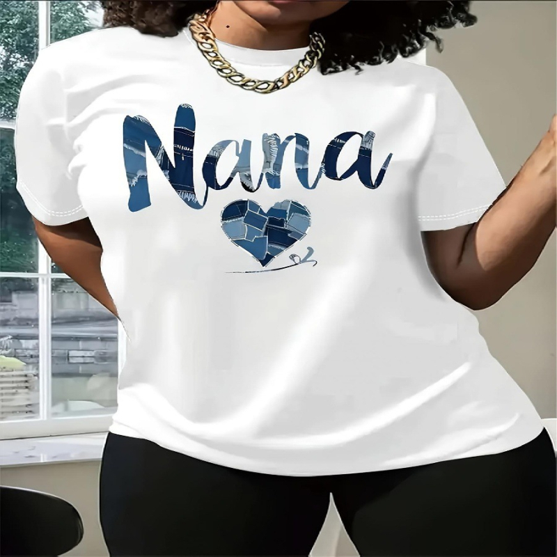 2026 άνοιξη T‑shirt με στρογγυλό λαιμό, μεγάλο μέγεθος, 3D εκτύπωση, πολυεστέρας, casual