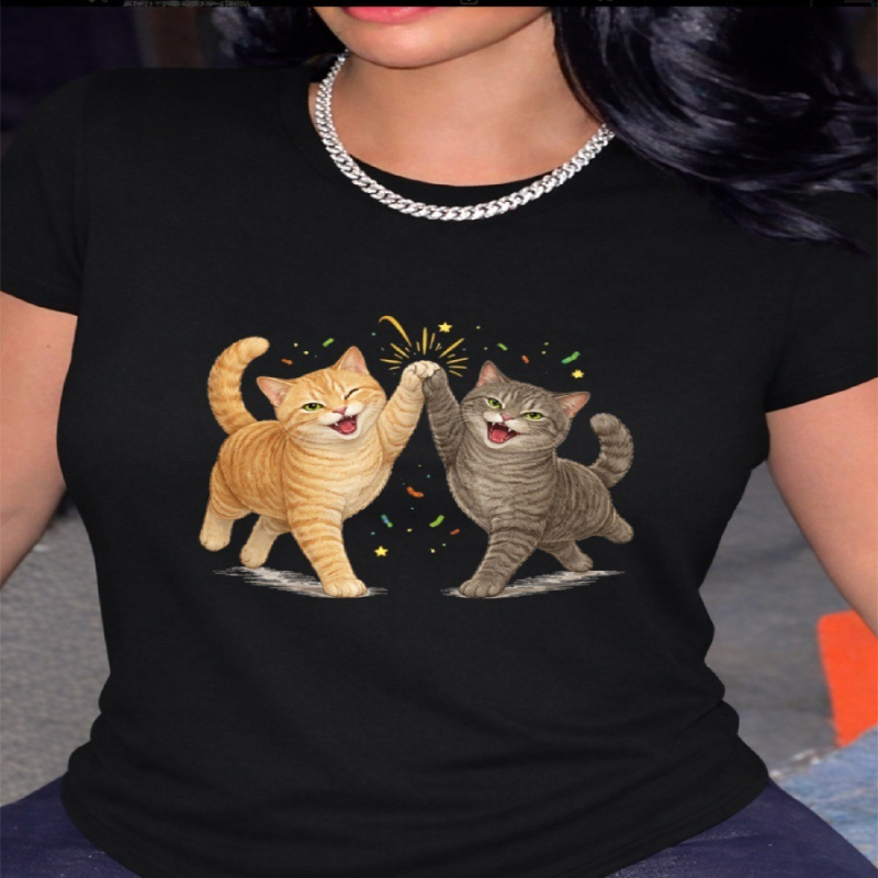 2026 άνοιξη T‑shirt με στρογγυλό λαιμό, μεγάλο μέγεθος, 3D εκτύπωση, πολυεστέρας, casual