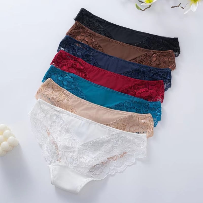 Γυναικείες δαντελένιες εσώρουχες από ice silk, άνετες και διαπνέουσες, σετ σλιπ