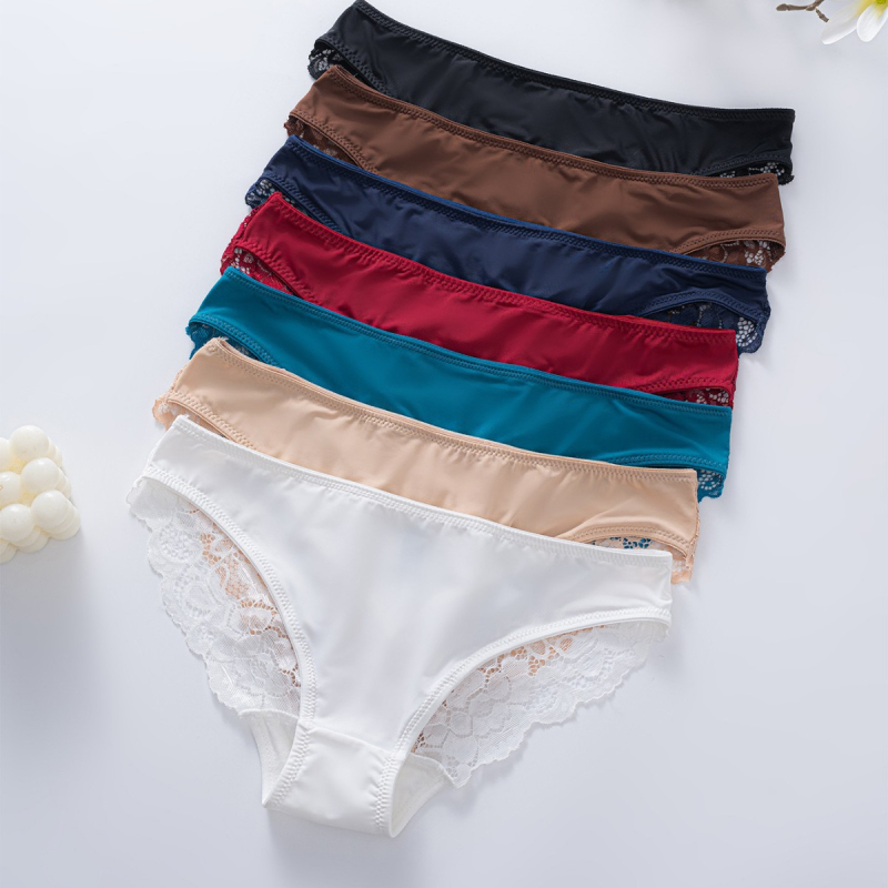 Γυναικείες δαντελένιες εσώρουχες από ice silk, άνετες και διαπνέουσες, σετ σλιπ